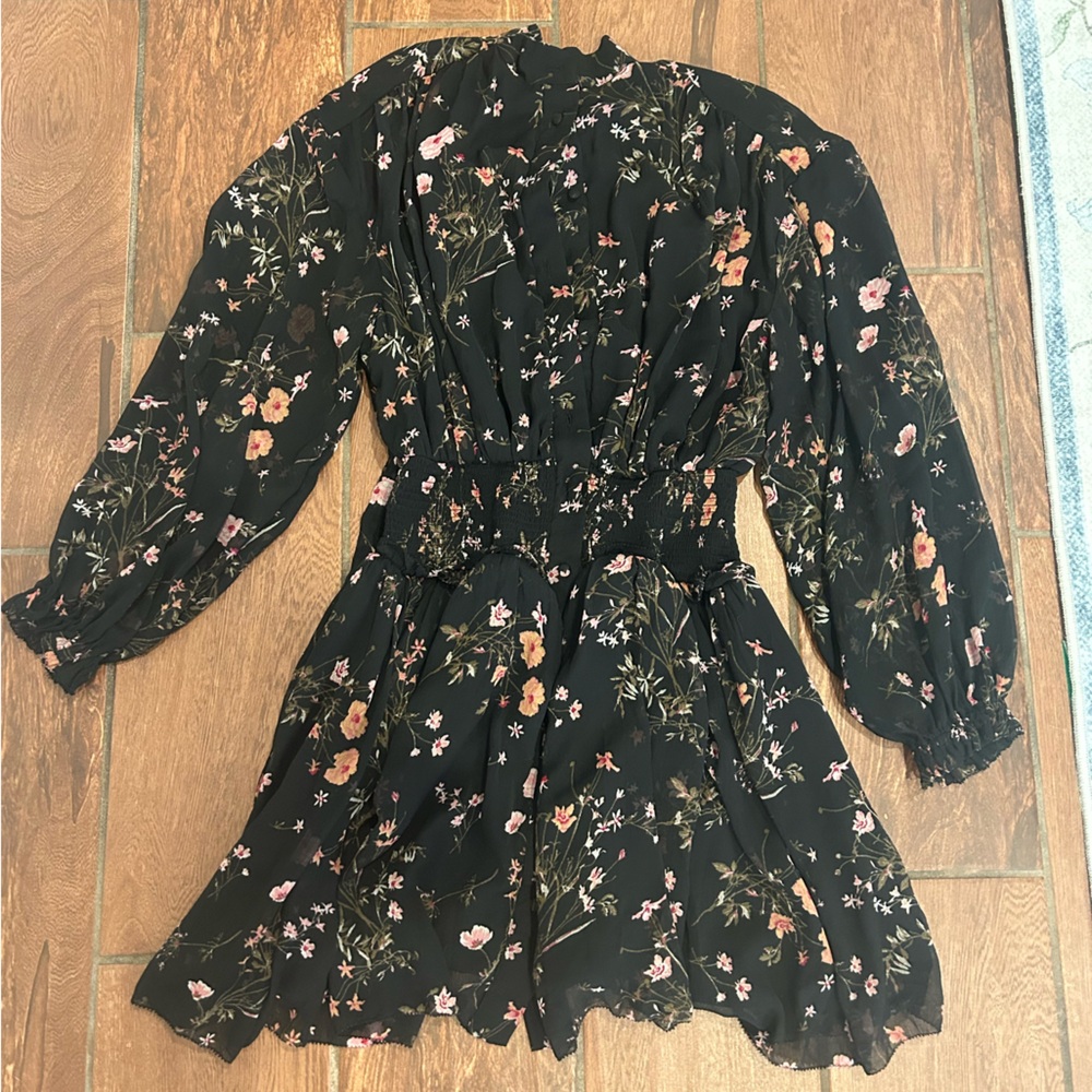 American Eagle size S black floral dress